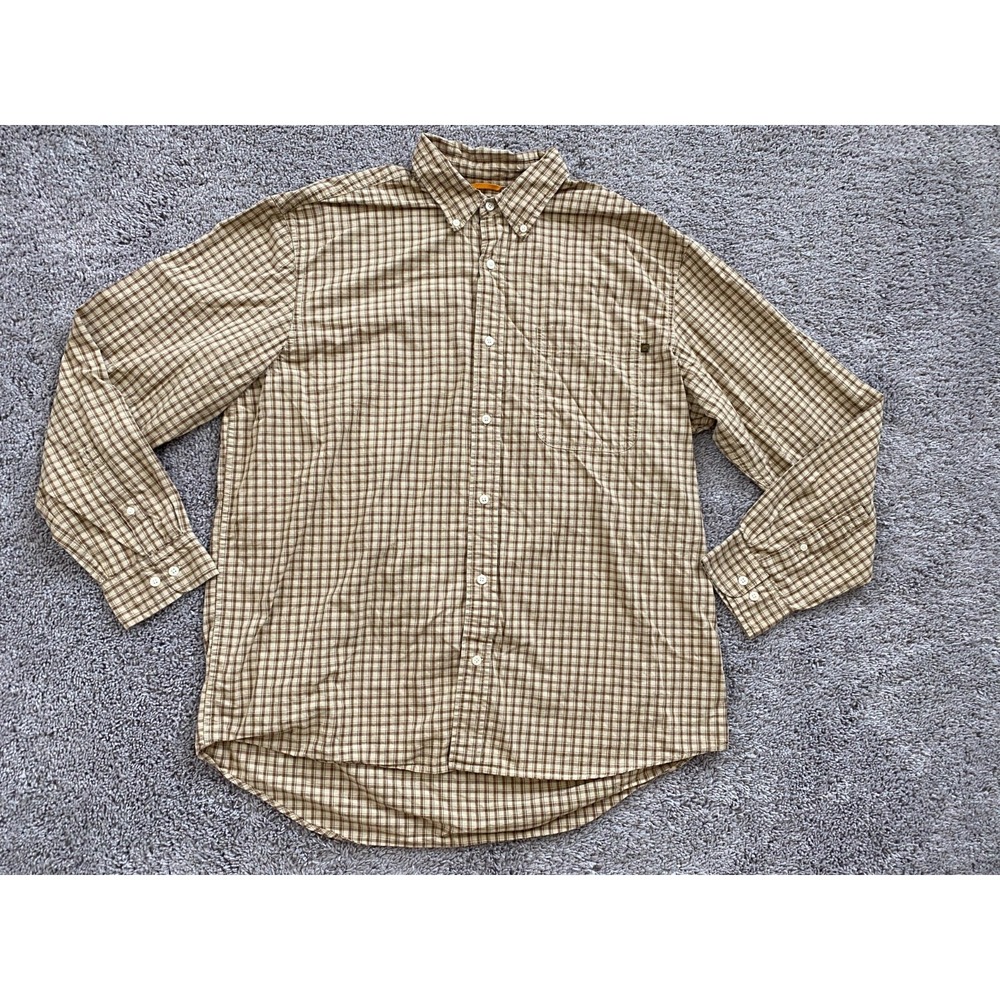 Timberland Button Up Shirt Mens Extra Large Brown Check Casual